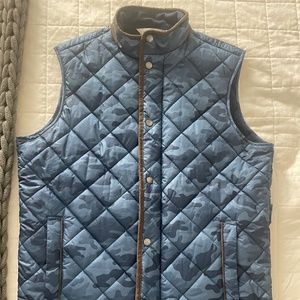 Peter Millar Essex Quilted Travel Vest- Blue Camo - M
